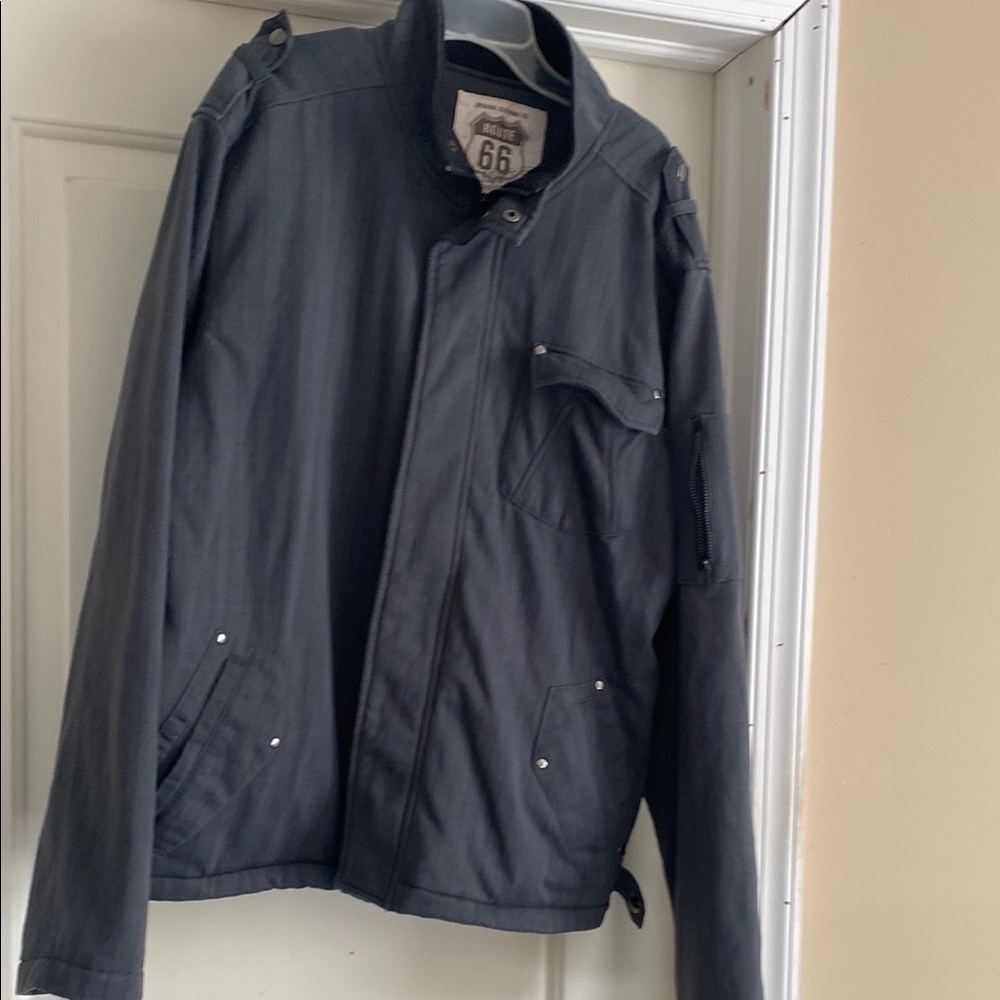 Men's Dark Gray  Jacket with thin black stripes Route 66 Sise Med/Large